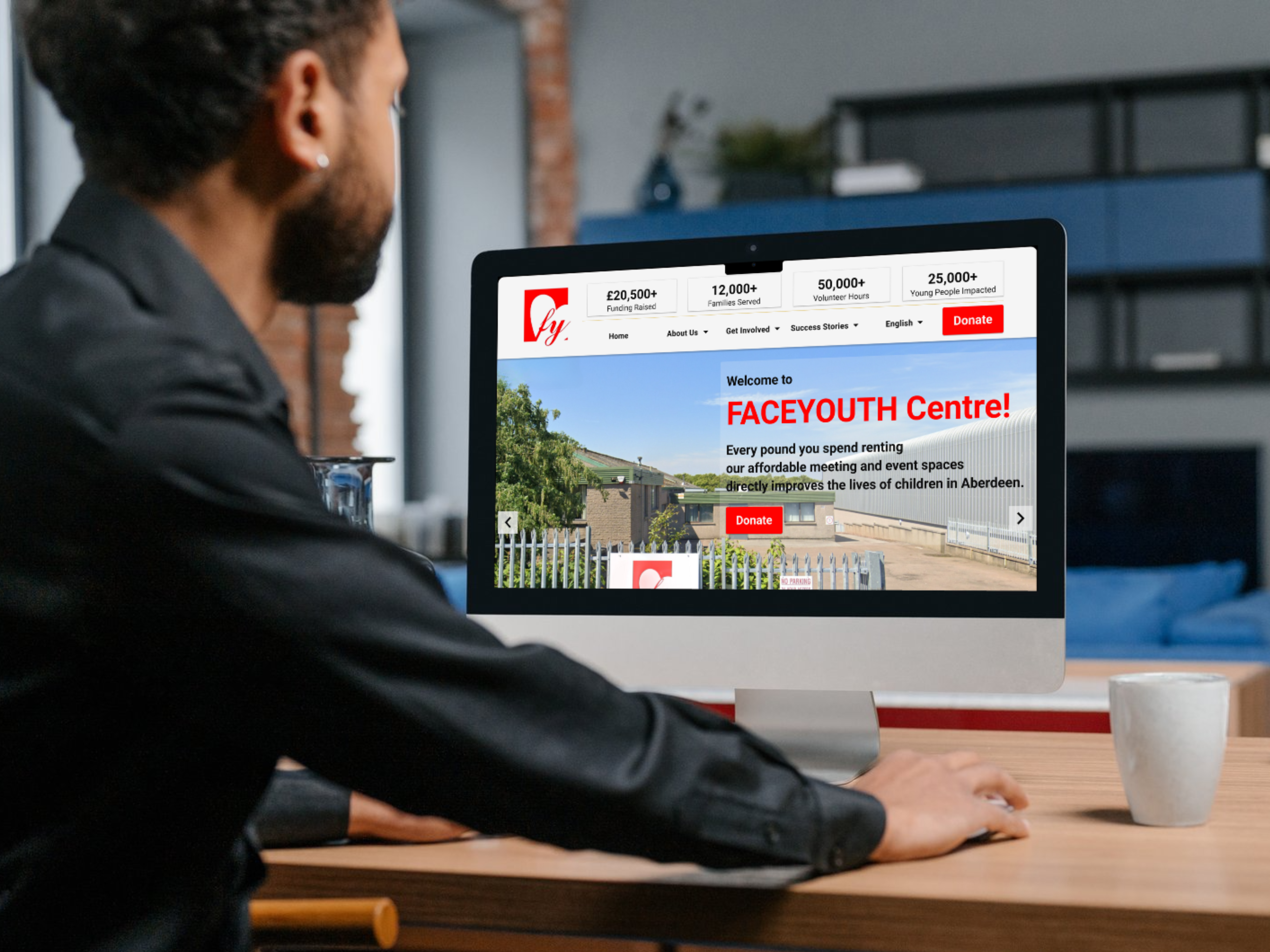 photo of a man using FACEYOUTH Website